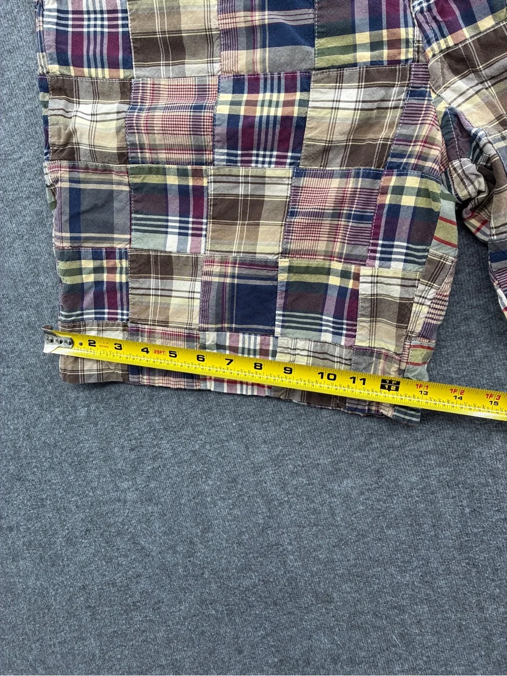 Nautica Men's Multi-Color Patchwork Plaid Shorts Cotton 42